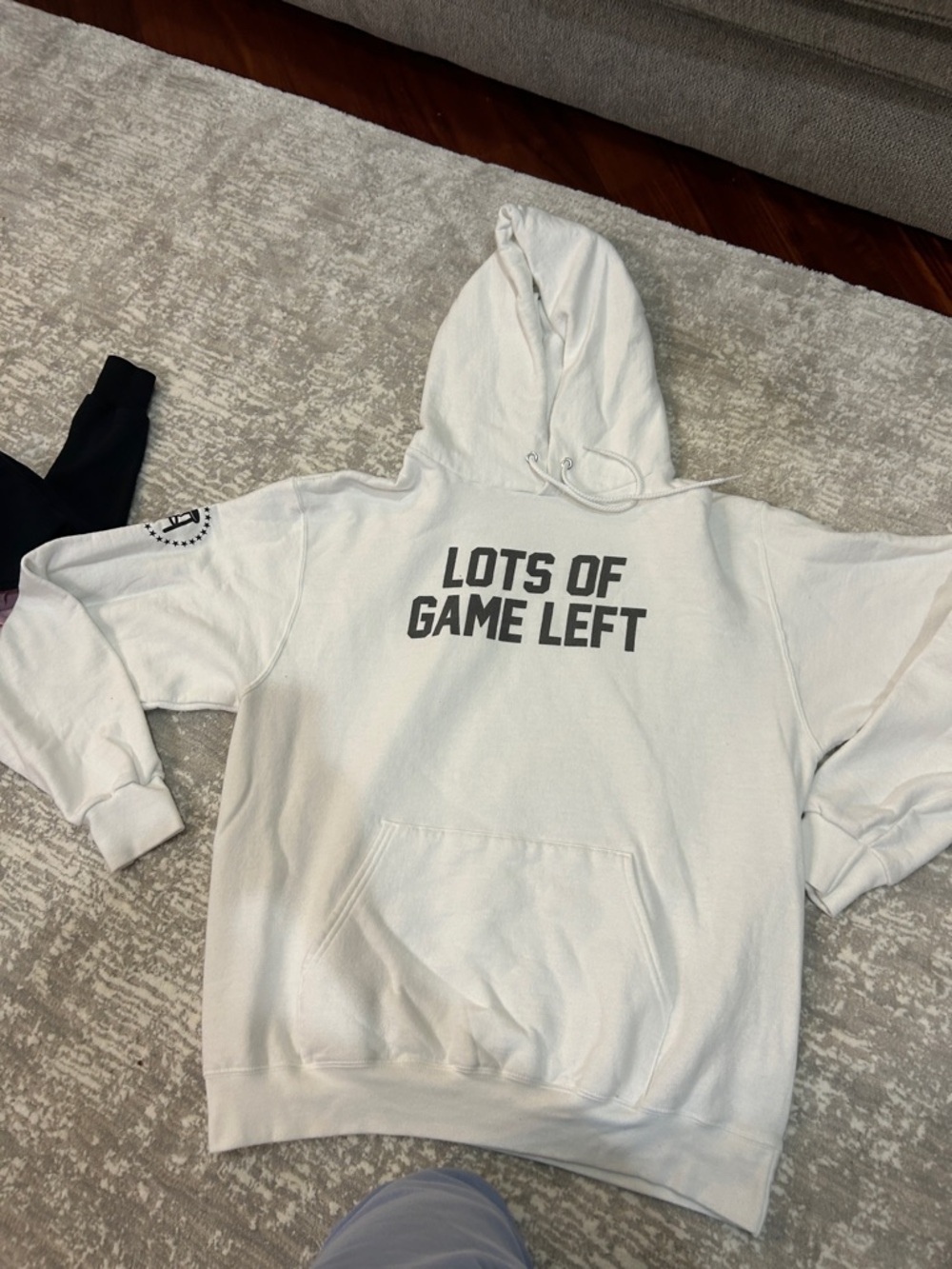 Barstool sports Lots of Game Left White Hoodie - large etc